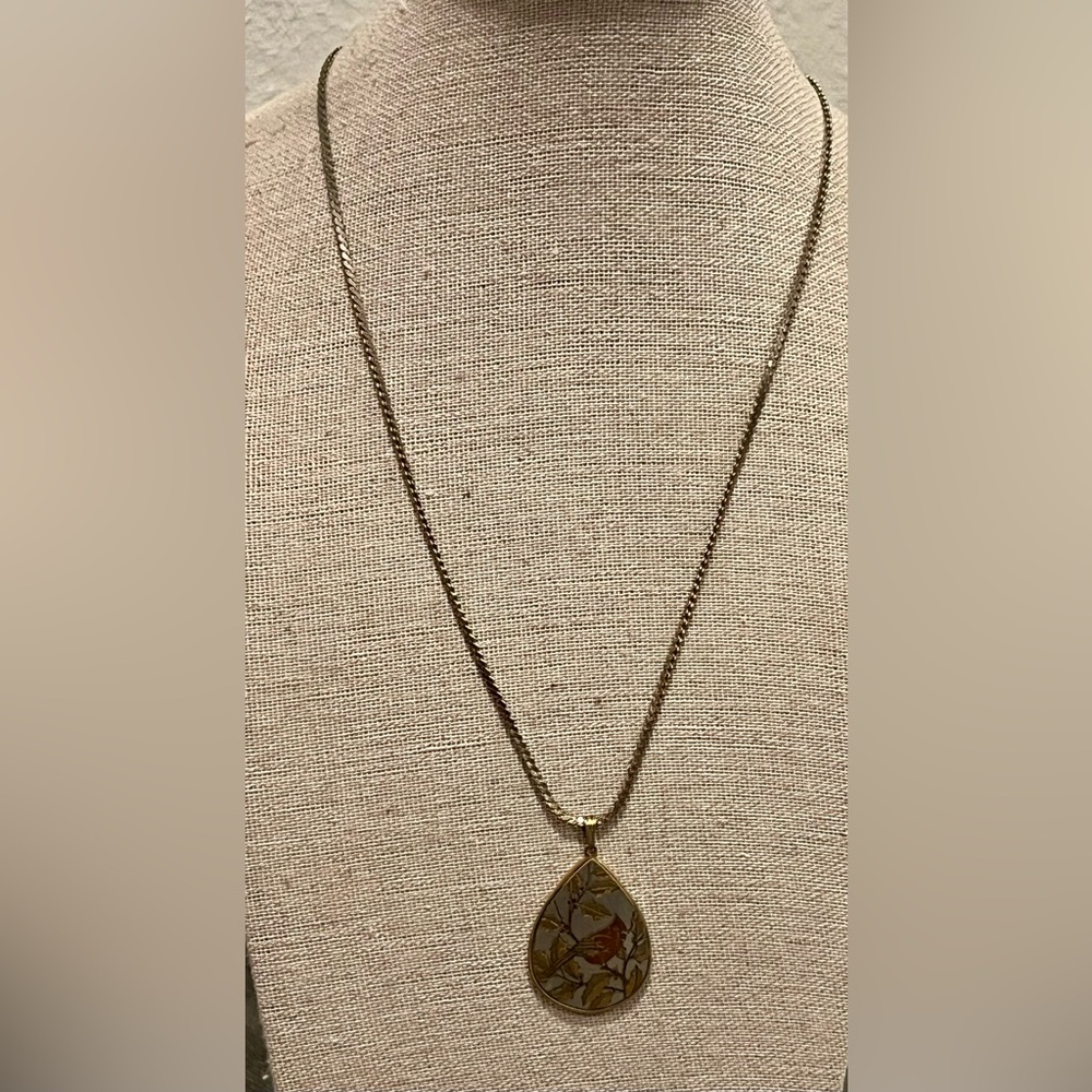 vintage Reed & Barton Damascene cardinal bird design necklace - Picture 4 of 4